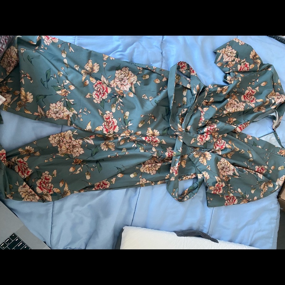 Asos floral waist tie romper